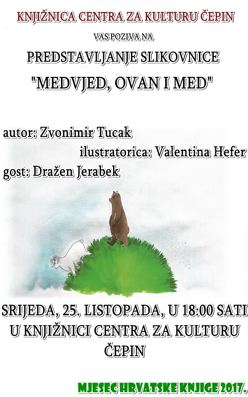 Poziv na predstavljanje slikovnice "Medvjed, ovan i med"